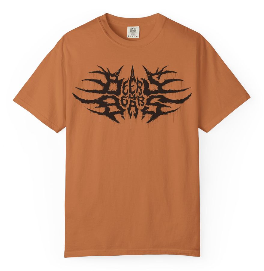 Oranje shirt met het spijkerige Beers 4 Bears-logo
